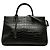 Autre Marque Borsa Cabas Rive Gauche Saint Laurent in pelle di vitello embossed croc nera Medium Nero