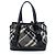 Burberry Lowry Satchel aus Beat Check Nylon in Grau, Medium Braun