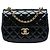 Chanel Black Mini Square Classic Patent Enamel Coco Hearts Single Flap Schwarz