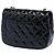 Chanel Black Mini Square Classic Patent Enamel Coco Hearts Single Flap Schwarz - Ansicht 2