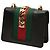 Borsa Gucci Black Mini Calfskin Web Sylvie Chain Satchel Nero - vista 2