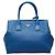 Borsa tote Prada con placca logo triangolare Blu