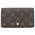 Louis Vuitton Monogram Porte Monnaie Billet Trésor Wallet Castaño