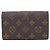 Louis Vuitton Monogram Porte Monnaie Billet Trésor Wallet Castaño - vista 2