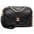 Borsa a tracolla Chanel Chevron V-Stitch Coco Mark Chain Nero