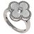 Van Cleef & Arpels Vintage Alhambra Ring aus Perlmutt und Diamanten