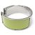 Hermès BRACCIALE HERMES CLIC CLAC H LARGE IN ACCIAIO PALLADIATO & SMALTO VERDE T16 BANGLE - vista 2