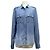 CAMISA PIERRE BALMAIN DE DENIM DEGRADADO CON BOLSILLOS 38 M BOTONES DENIM SHIRT Azul
