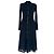 Abito midi a maniche lunghe con bottoni Burberry in seta blu navy
