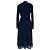 Abito midi a maniche lunghe con bottoni Burberry in seta blu navy - vista 3