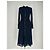 Abito midi a maniche lunghe con bottoni Burberry in seta blu navy - vista 4