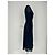 Abito midi a maniche lunghe con bottoni Burberry in seta blu navy - vista 5