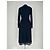 Abito midi a maniche lunghe con bottoni Burberry in seta blu navy - vista 6