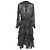 Robe midi à volants imprimée Maje en soie noire
