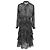 Robe midi à volants imprimée Maje en soie noire - vue 3