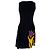 Minivestido Versace con estampado de tulipanes en seda negra Negro - vista 2