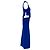Autre Marque Abito maxi Nova con perline, frange e cutout di Galvan London in viscosa blu - vista 2