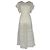 Vestido midi de manga curta com acabamento em renda Zimmermann em algodão branco Cru