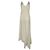 Stella Mc Cartney Vestido maxi assimétrico com acabamento em renda Stella Mccartney em seda marfim Branco Cru