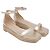 Sandali bassi espadrilles Stuart Weitzman Nudistcurve in pelle oro metallizzato D'oro Metallico - vista 3