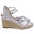 Stuart Weitzman Mirela II Espadrille Wedge em couro prateado Prata Metálico
