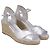 Stuart Weitzman Mirela II Espadrille Wedge em couro prateado Prata Metálico - vista 3