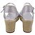 Stuart Weitzman Mirela II Espadrille Wedge em couro prateado Prata Metálico - vista 5