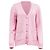 Ganni V-Ausschnitt Strickcardigan aus rosa Wolle Pink