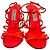 Sandali con tacco e cinturini Jimmy Choo in pelle arancione neon e rosa - vista 2