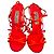 Sandali con tacco e cinturini Jimmy Choo in pelle arancione neon e rosa - vista 3