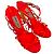 Sandali con tacco e cinturini Jimmy Choo in pelle arancione neon e rosa - vista 5