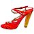 Sandali con tacco e cinturini Jimmy Choo in pelle arancione neon e rosa - vista 7