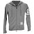 Thom Browne 4-Bar Zip-Up Hoodie aus grauer Baumwolle