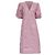 Ganni Midi-Kleid aus Jacquard mit Puffärmeln in rosa Polyester