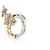 Autre Marque Au750 Einzelohrring Blume und Diamant Golden - Ansicht 2