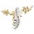Autre Marque Au750 Einzelohrring Blume und Diamant Golden - Ansicht 4