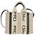 Chloé Chloe Woody Convertible Canvas with Leather Mini Bege - vista 2