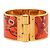Hermès Bracelet jonc en émail or et orange Hermes Doré