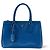 Prada Double Zip Lux Saffiano Leather Medium Azul