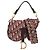 Christian Dior Saddle Logo Embroidered Canvas Medium Bordeaux