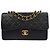 Chanel Vintage Classic Double Flap Quilted Lambskin Small Nero