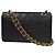 Chanel Vintage Classic Double Flap Quilted Lambskin Small Nero - vista 2