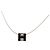 Hermès Hermes Cage d'H H Cube Chain Anhänger Halskette Schwarz