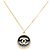 Chanel Coco Mark Chain Anhänger Halskette Schwarz