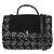 Chanel Top Handle Shearling with Tweed Small Schwarz