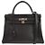 Hermès Hermes Kelly Black Evercalf mit Palladium Hardware 32 Schwarz