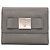 Prada Logo Tri-fold Geldbörse aus grauem Saffiano-Leder Braun