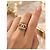 Anillo Chanel CC Cadena y Cristales Dorado - vista 5