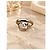 Anillo Chanel CC Cadena y Cristales Dorado - vista 6