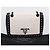 Borsa a tracolla con catena PRADA in pelle Bianco Nero Auth mr2939A - vista 12